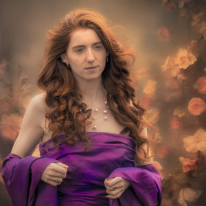 Isis met bloemen achtergrond